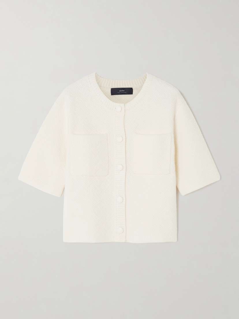 Arch4 + Net Sustain Lizzie Organic Cashmere-tweed Cardigan