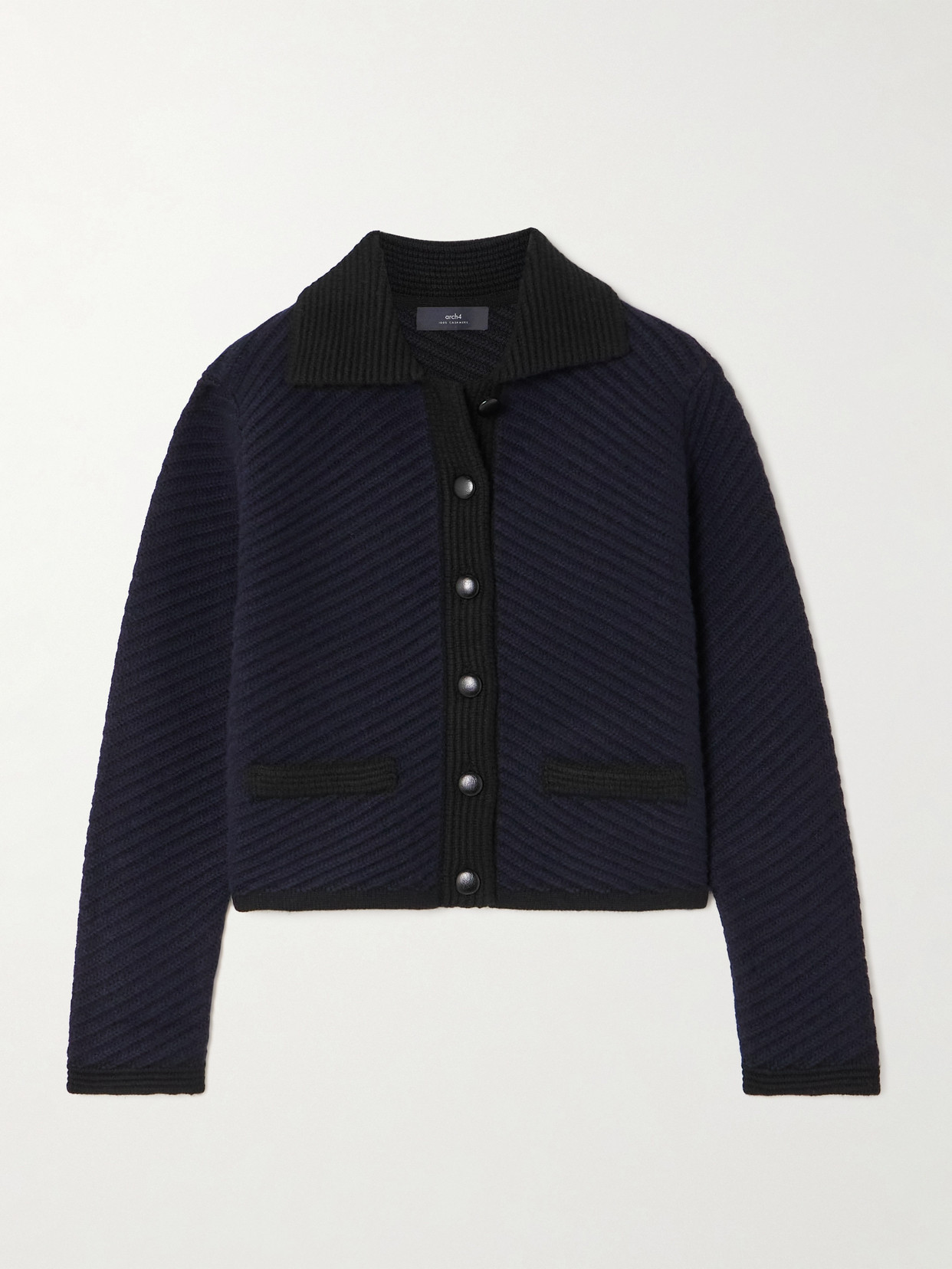 Arch4 - + Net Sustain Tito Cashmere-tweed Cardigan - Blue