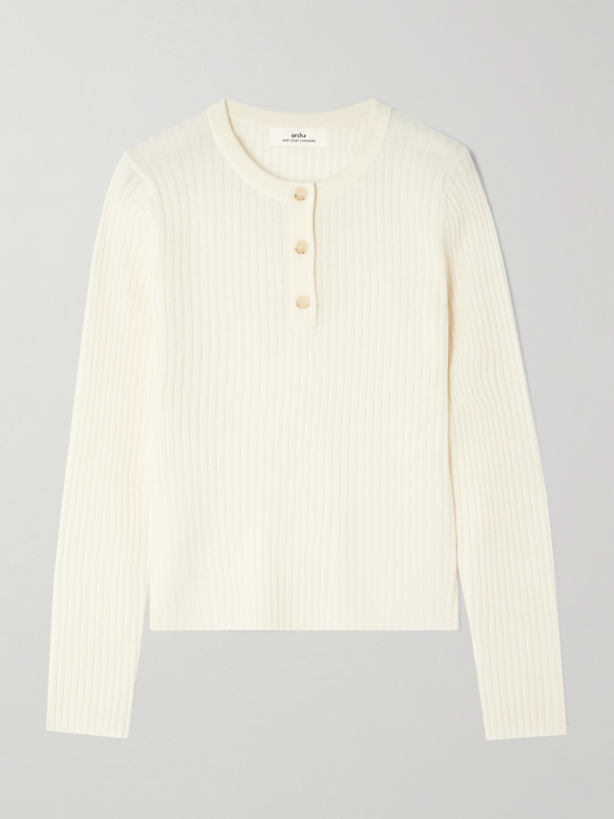Arch4 - + Net Sustain Noa Ribbed Cashmere Top - Ivory