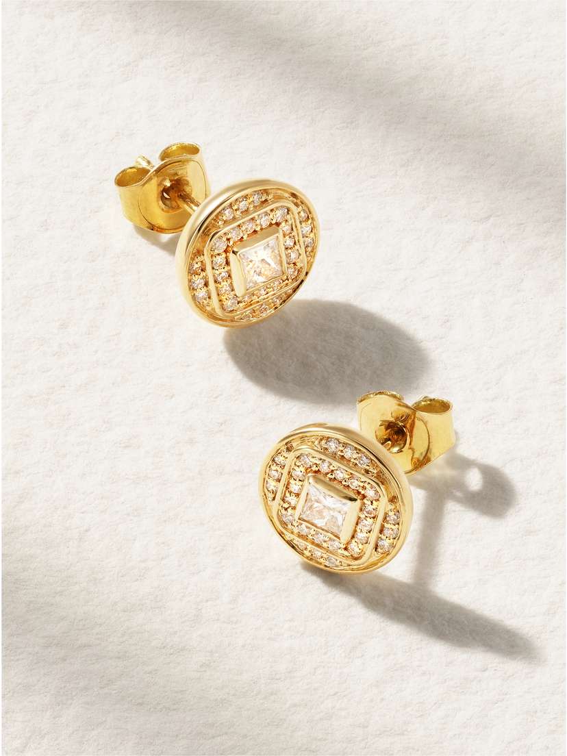 Almasika Veni 18-karat Gold Diamond Earrings