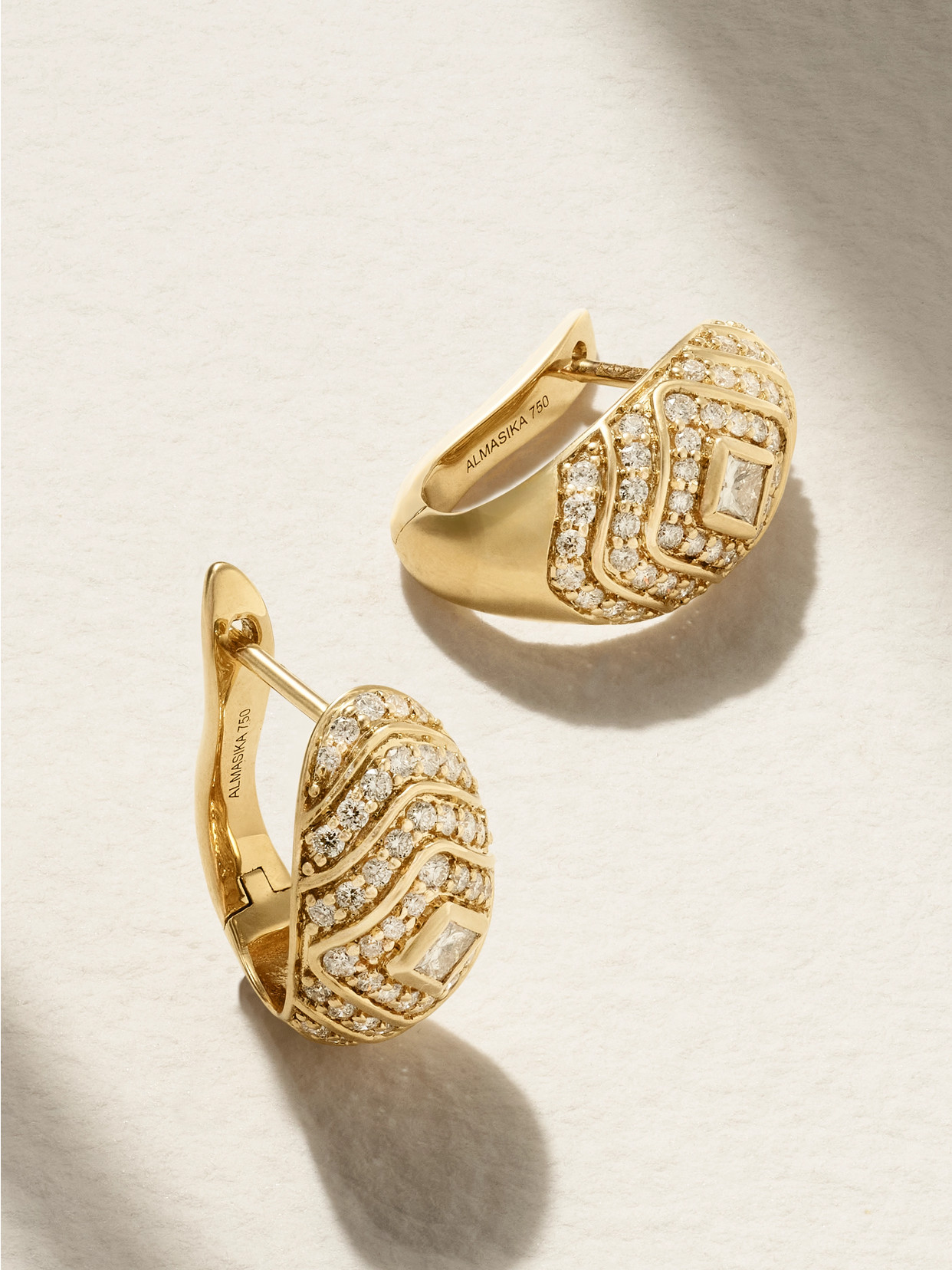 Almasika - Veni 18-karat Gold Diamond Hoop Earrings - One size