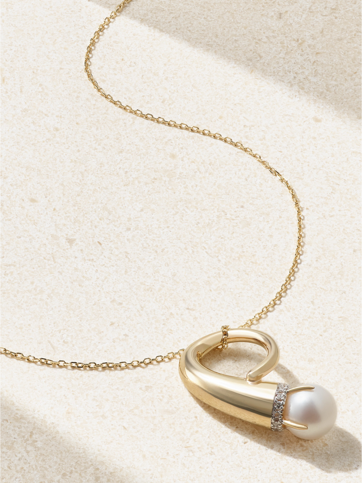Mateo - Cornucopia 14-karat Gold, Pearl And Diamond Necklace - One size