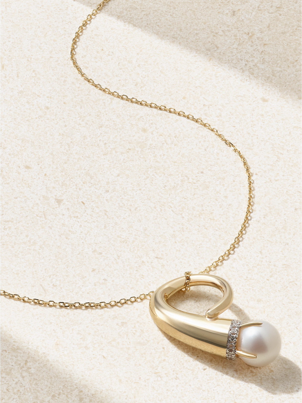 Mateo Cornucopia 14-karat Gold, Pearl And Diamond Necklace