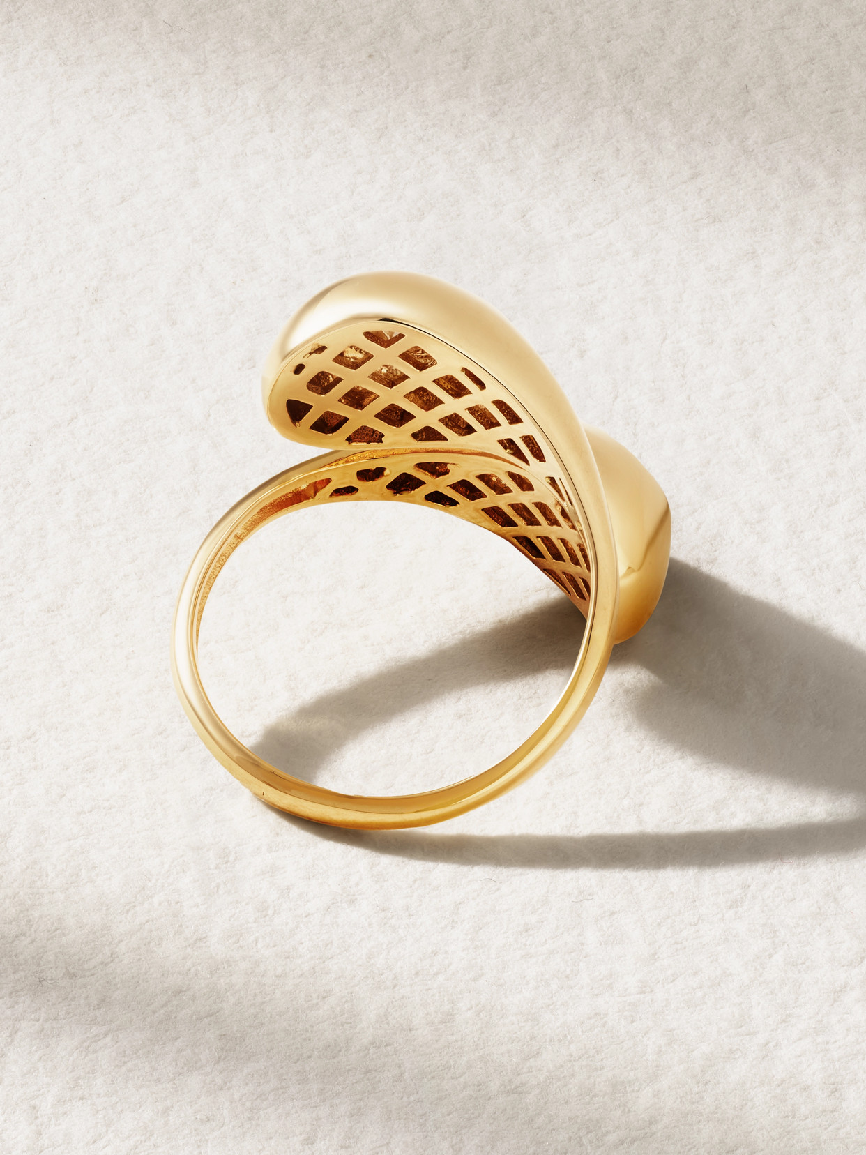 Mateo Twin Water Droplet 14k Yellow Gold Diamond Ring In Gold