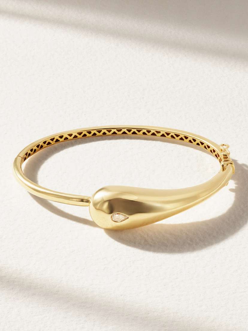 Mateo Droplet 14-karat Gold Diamond Bracelet