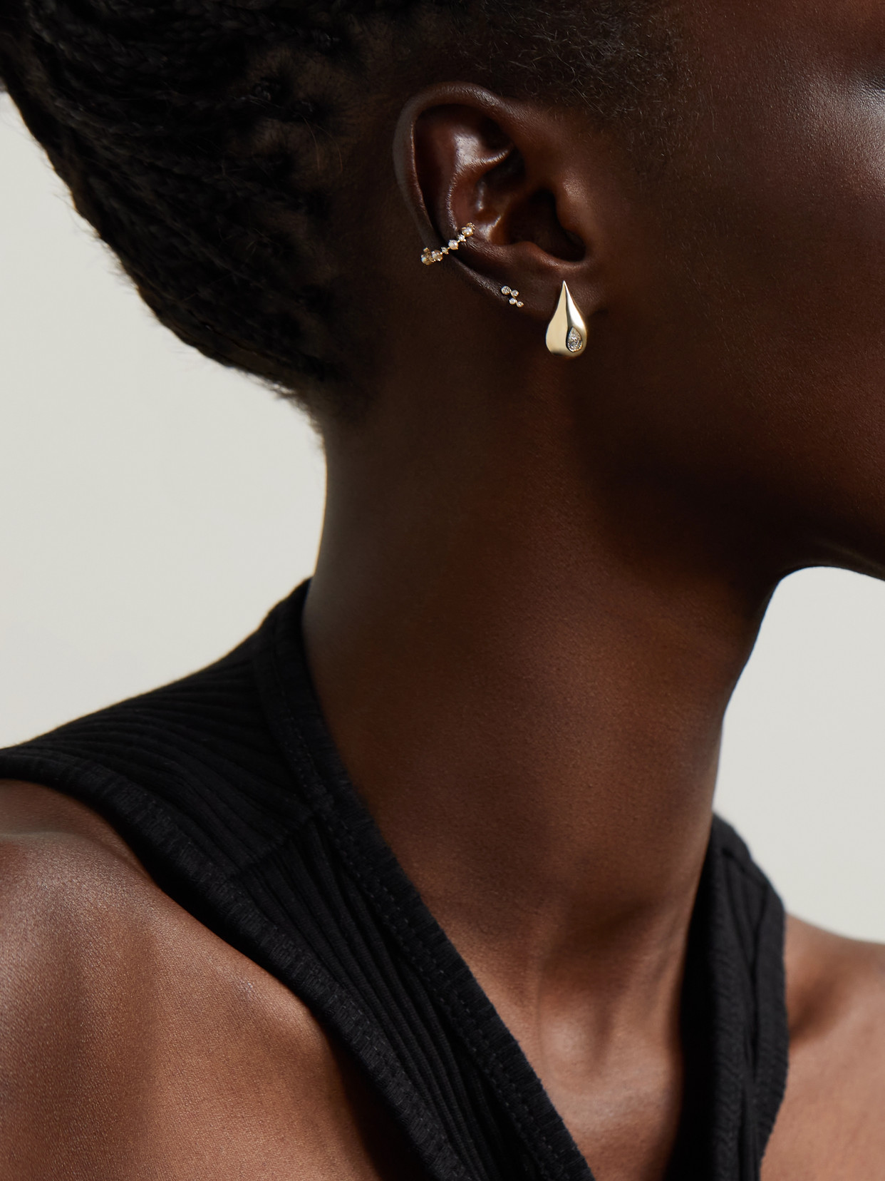 Mateo Water Droplet 14-karat Gold Diamond Earrings In Gold