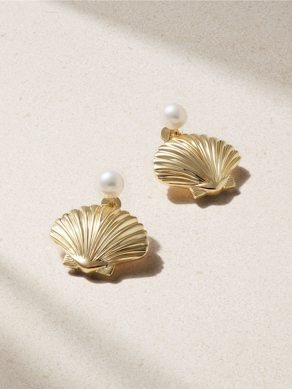 Mateo Venus 14-karat Gold Pearl Earrings