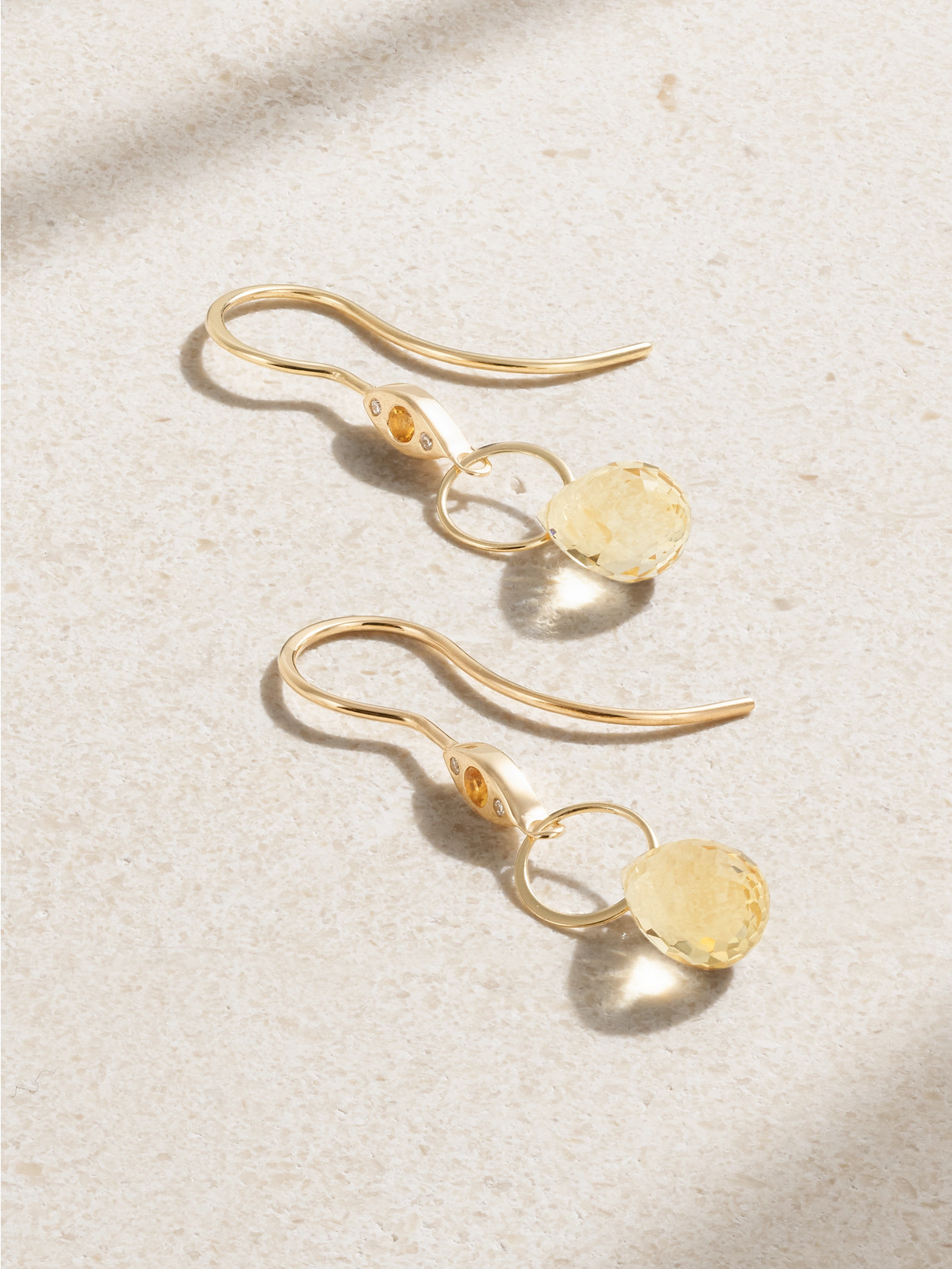 Melissa Joy Manning 14-karat Recycled Gold, Citrine And Diamond Earrings