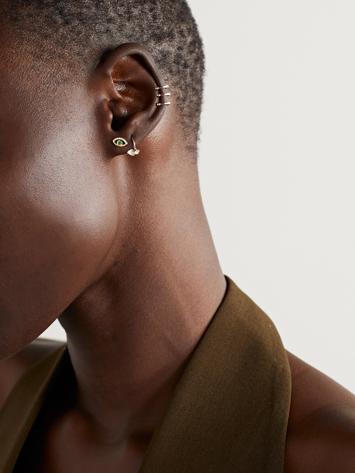 Melissa Joy Manning Wink 14-karat Recycled Gold, Diamond And Emerald Earrings In Gold