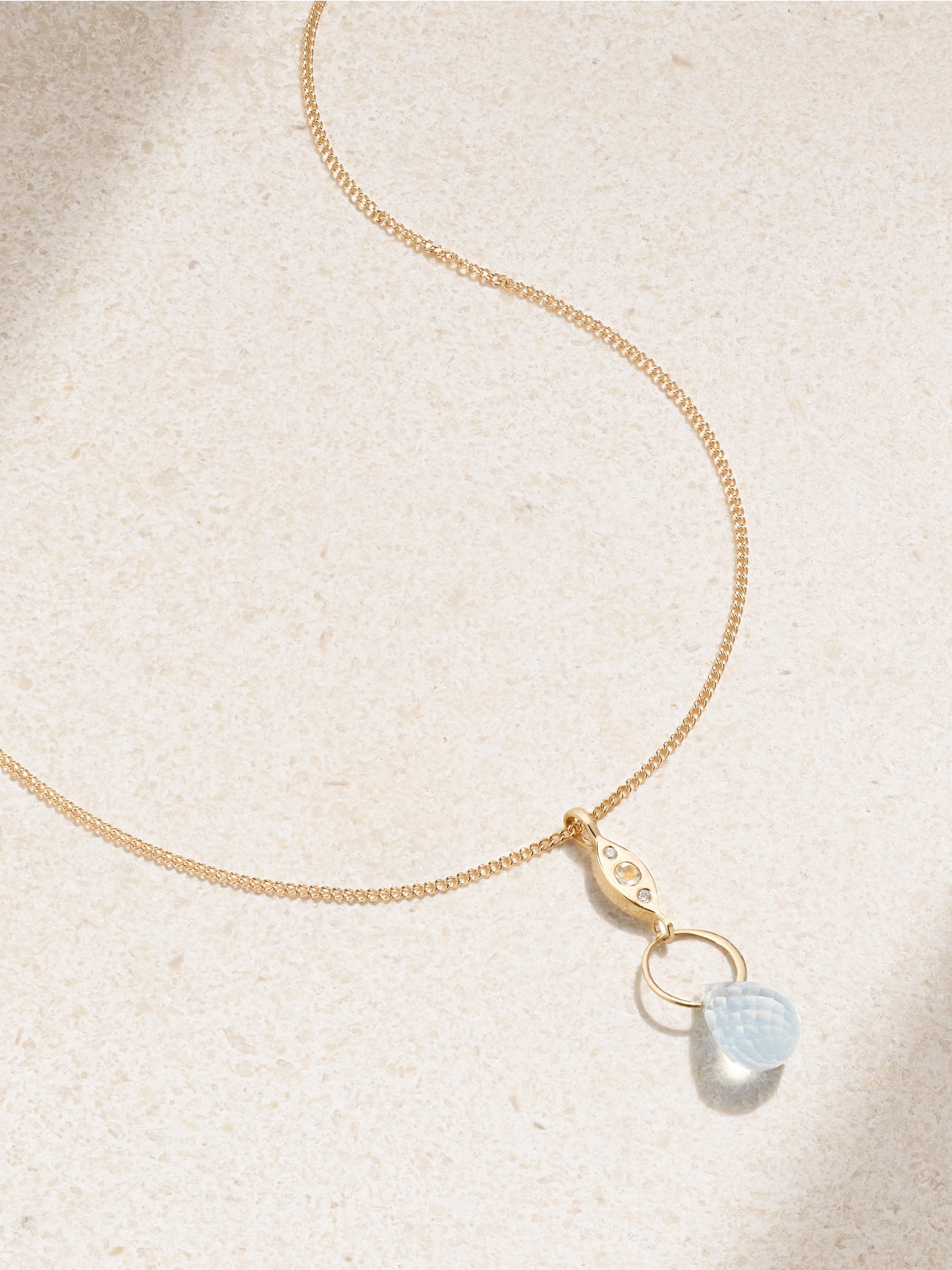 Melissa Joy Manning 14-karat Recycled Gold, Aquamarine And Diamond Necklace