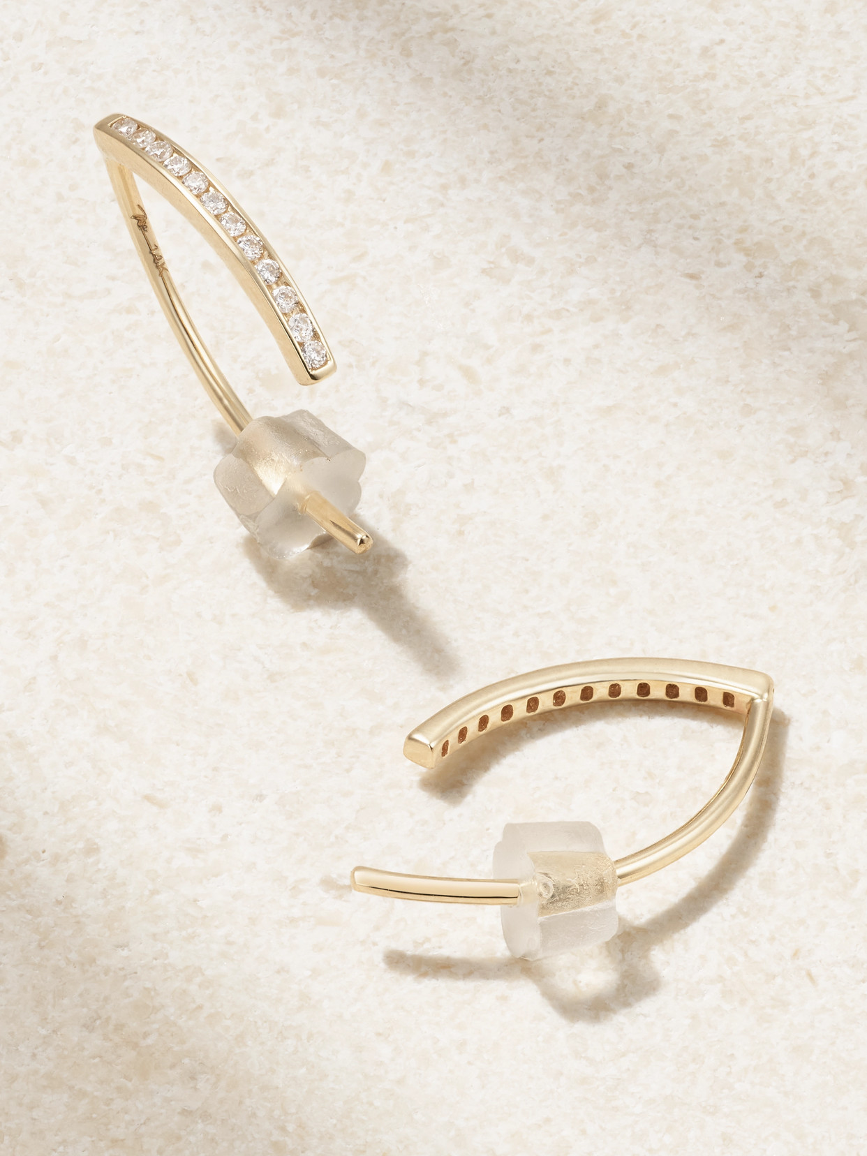 Melissa Joy Manning Wishbone 14-karat Recycled Gold Diamond Earrings In Gold