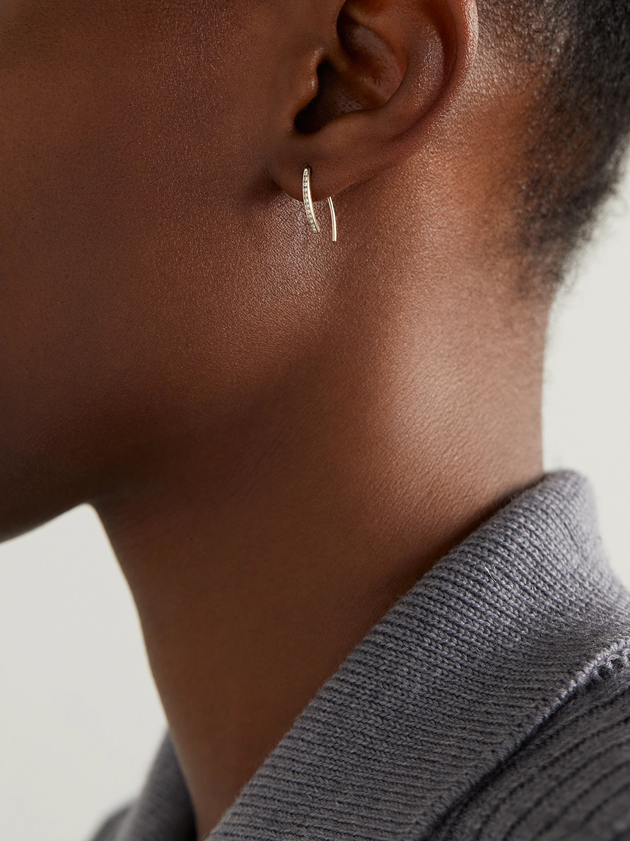 Melissa Joy Manning Wishbone 14-karat Recycled Gold Diamond Earrings In Gold