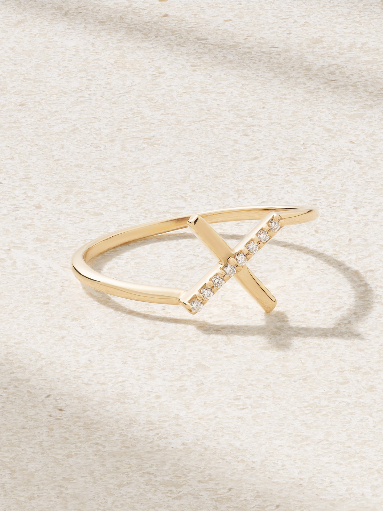 Melissa Joy Manning - X Marks The Spot 14-karat Recycled Gold Diamond Ring - 8