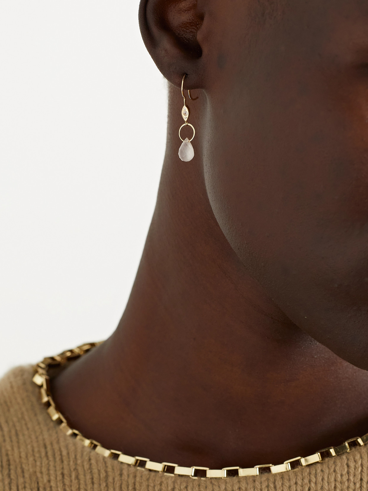 Shop Melissa Joy Manning 14-karat Recycled Gold, Rose Quartz And Diamond Earrings