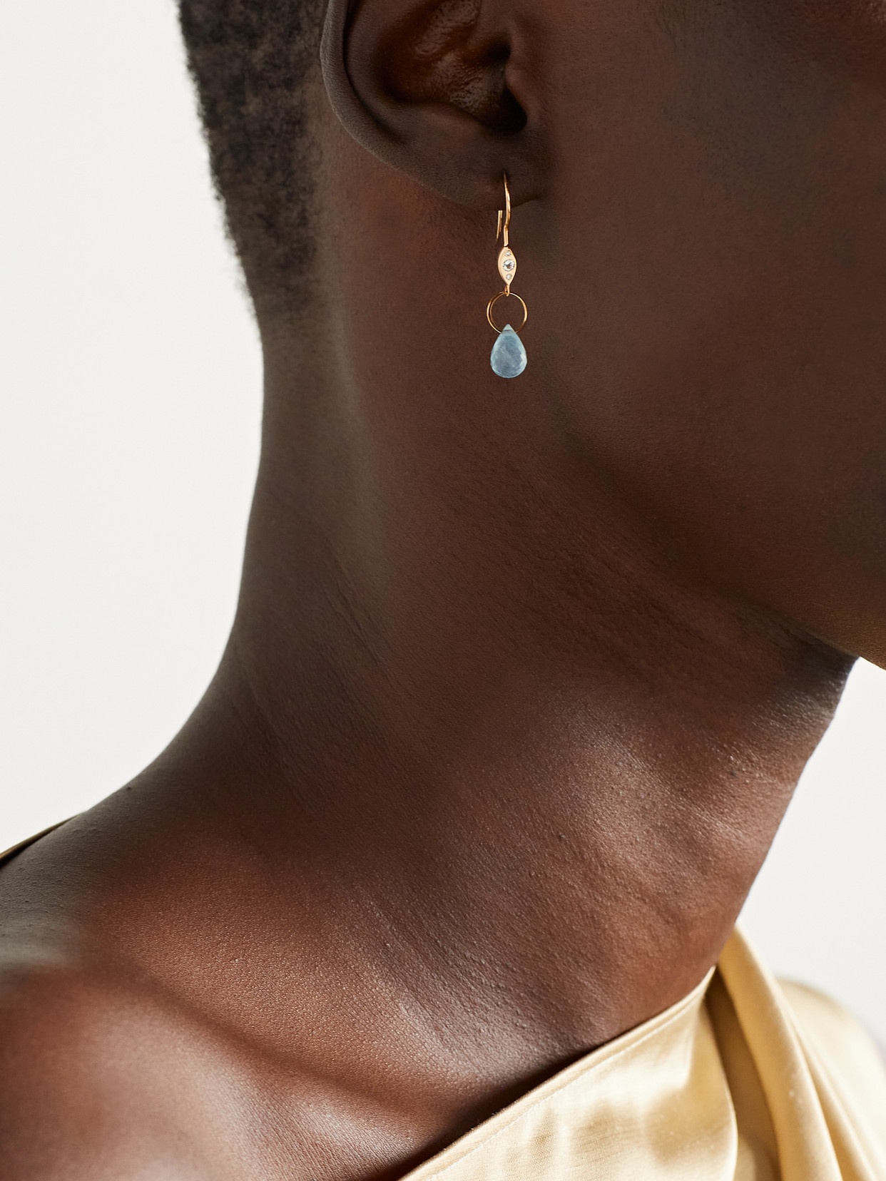 Melissa Joy Manning 14-karat Recycled Gold, Aquamarine And Diamond Earrings In Gold