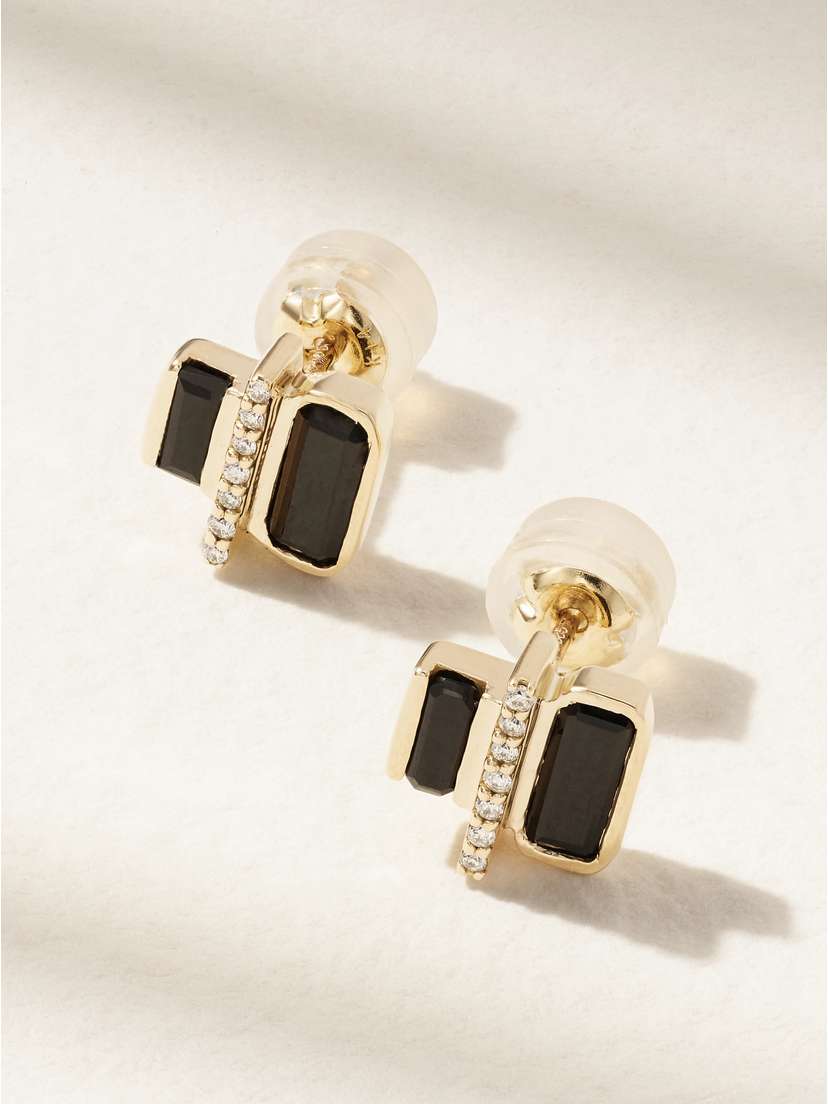 Melissa Joy Manning Cityscape 14-karat Recycled Gold, Spinel And Diamond Earrings