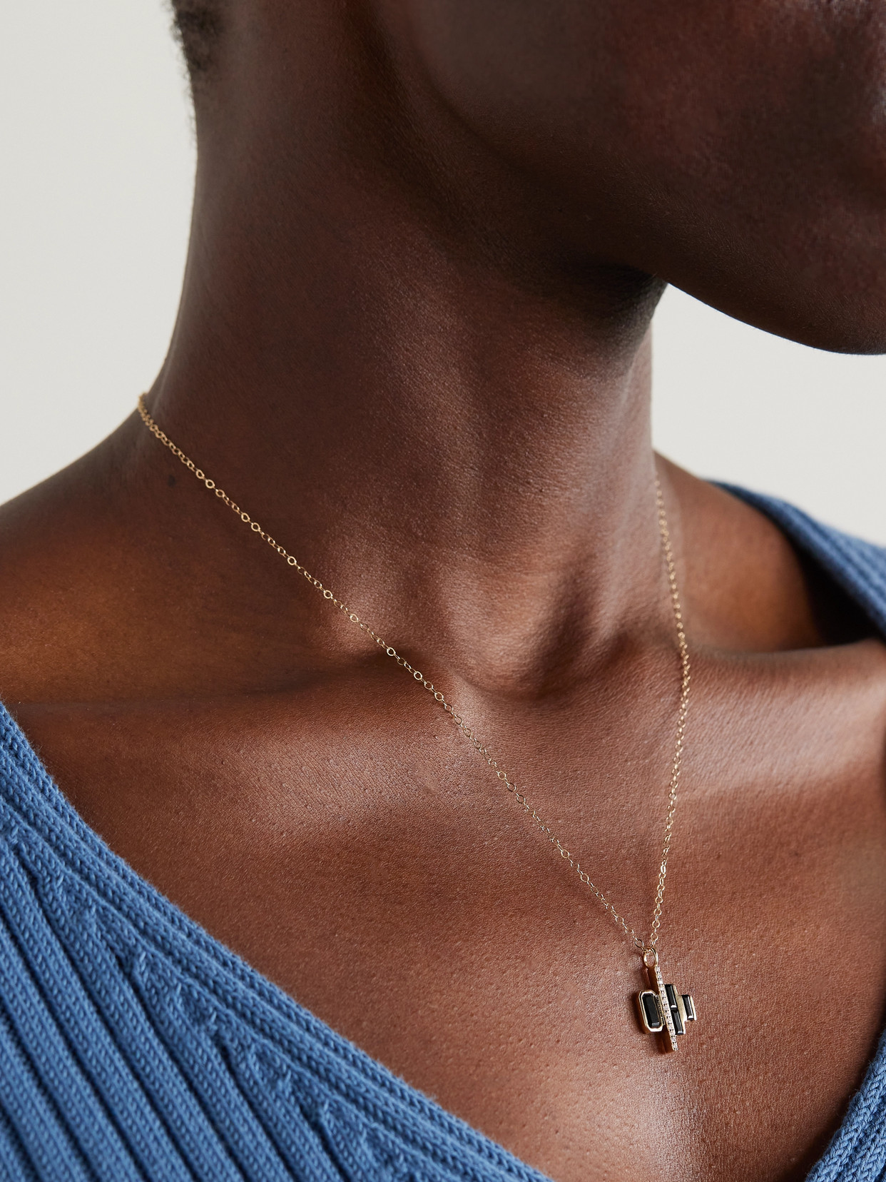 Melissa Joy Manning Cityscape Triple 14-karat Recycled Gold, Spinel And Diamond Necklace In Gold