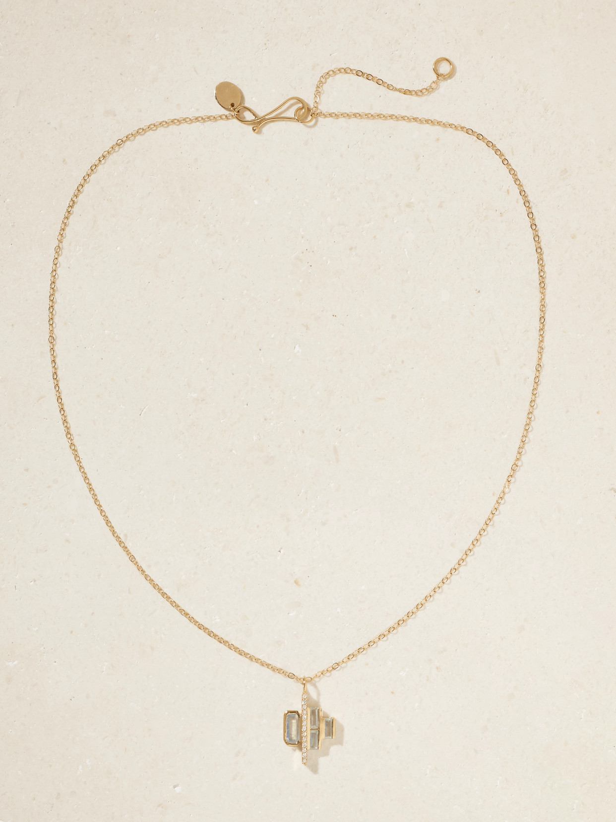 Melissa Joy Manning Cityscape Triple 14-karat Recycled Gold, Aquamarine And Diamond Necklace In Gold