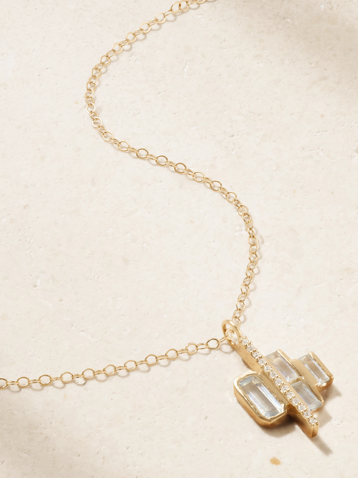 Melissa Joy Manning Cityscape Triple 14-karat Recycled Gold, Aquamarine And Diamond Necklace