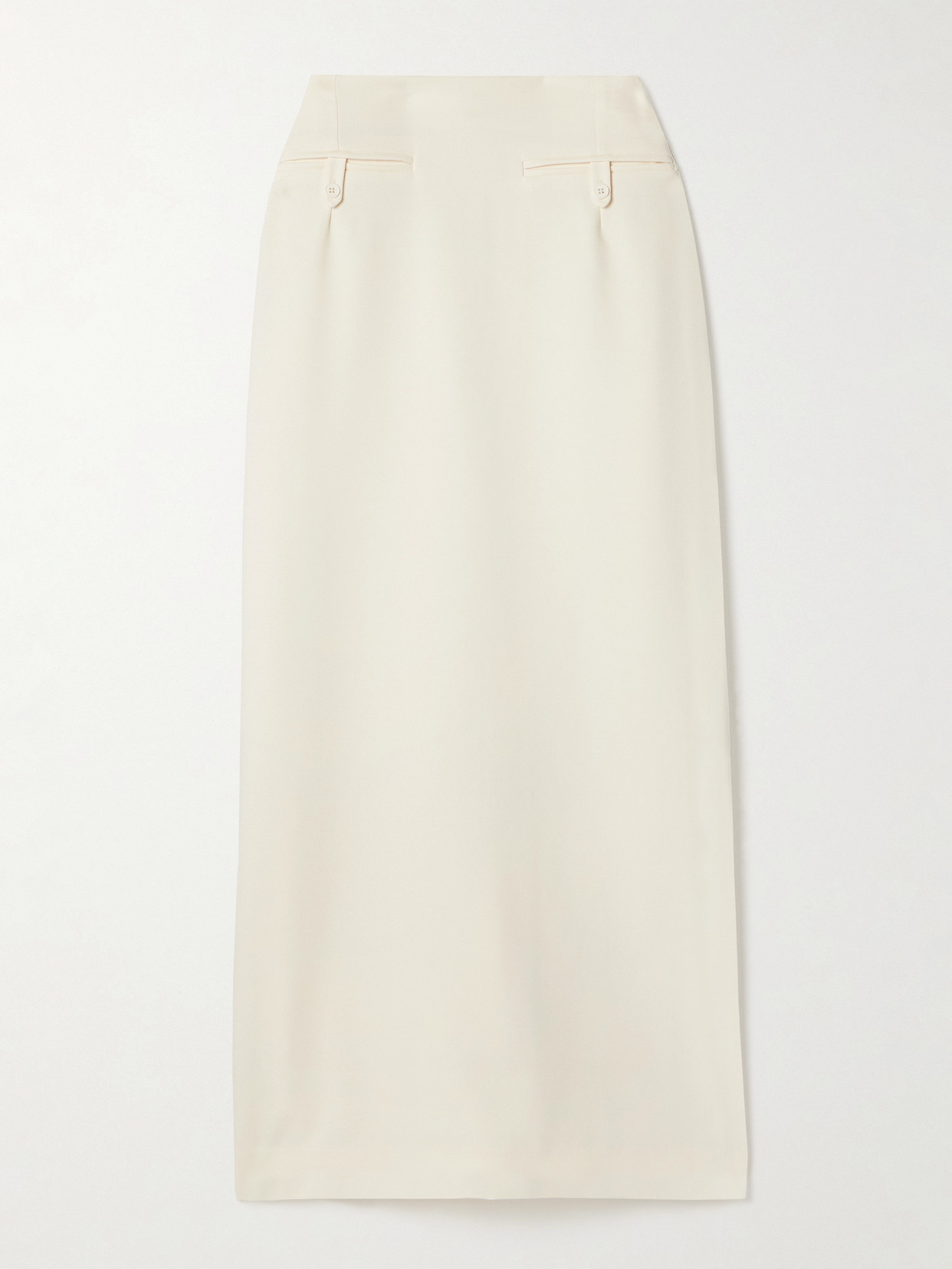 Shop Staud Smith Crepe Maxi Skirt In Ivory