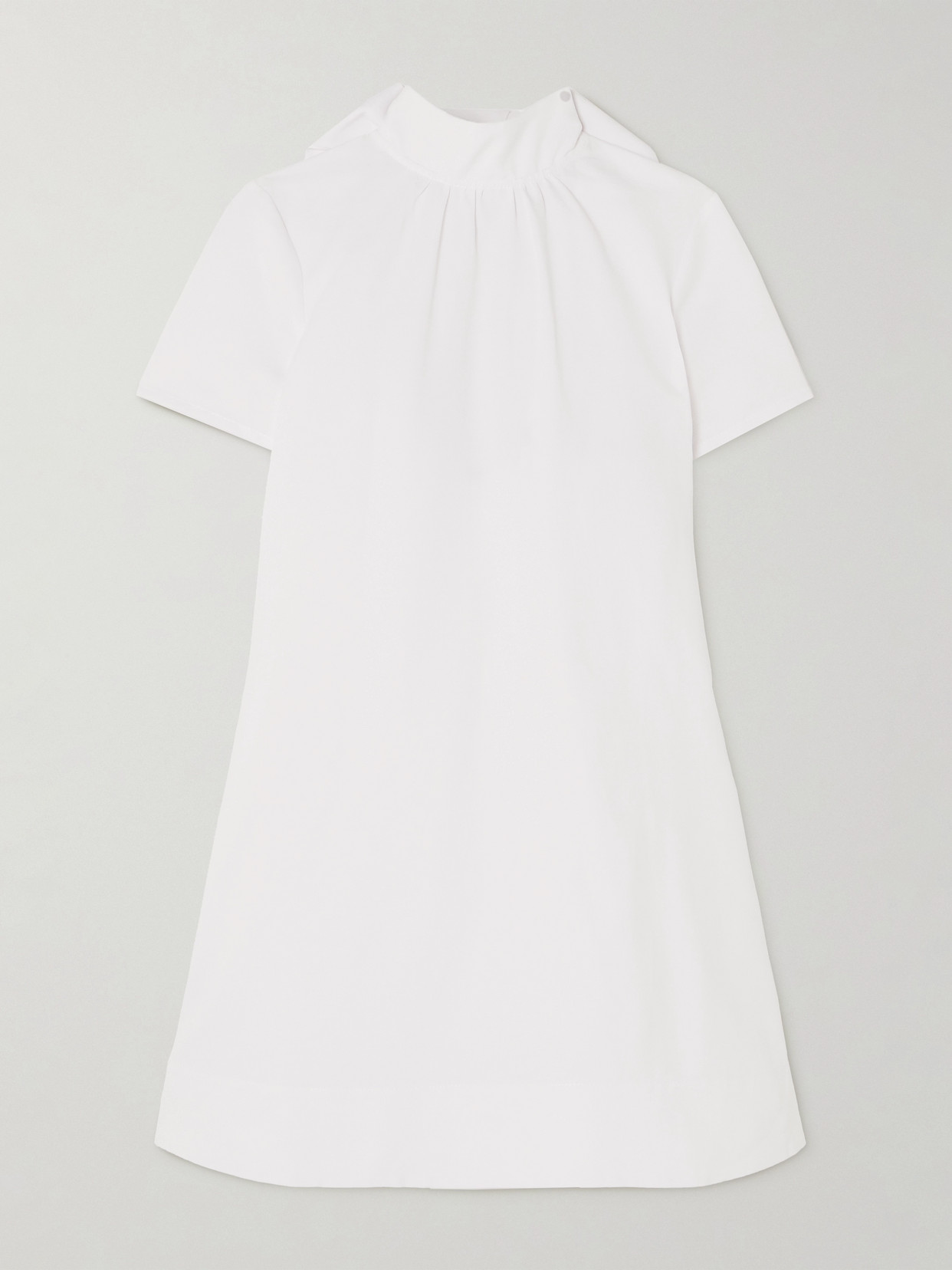 STAUD - Ilana Open-back Cotton-blend Faille Turtleneck Mini Dress - White