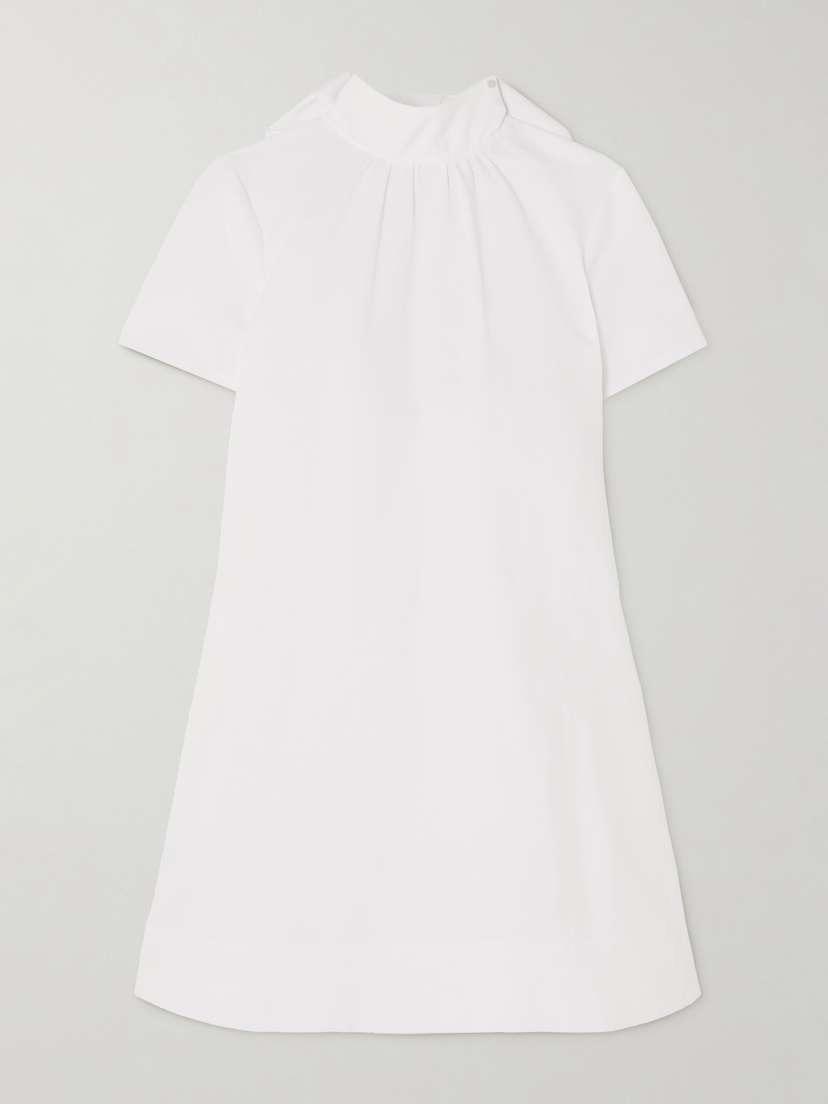 Staud Ilana Open-back Cotton-blend Faille Turtleneck Mini Dress