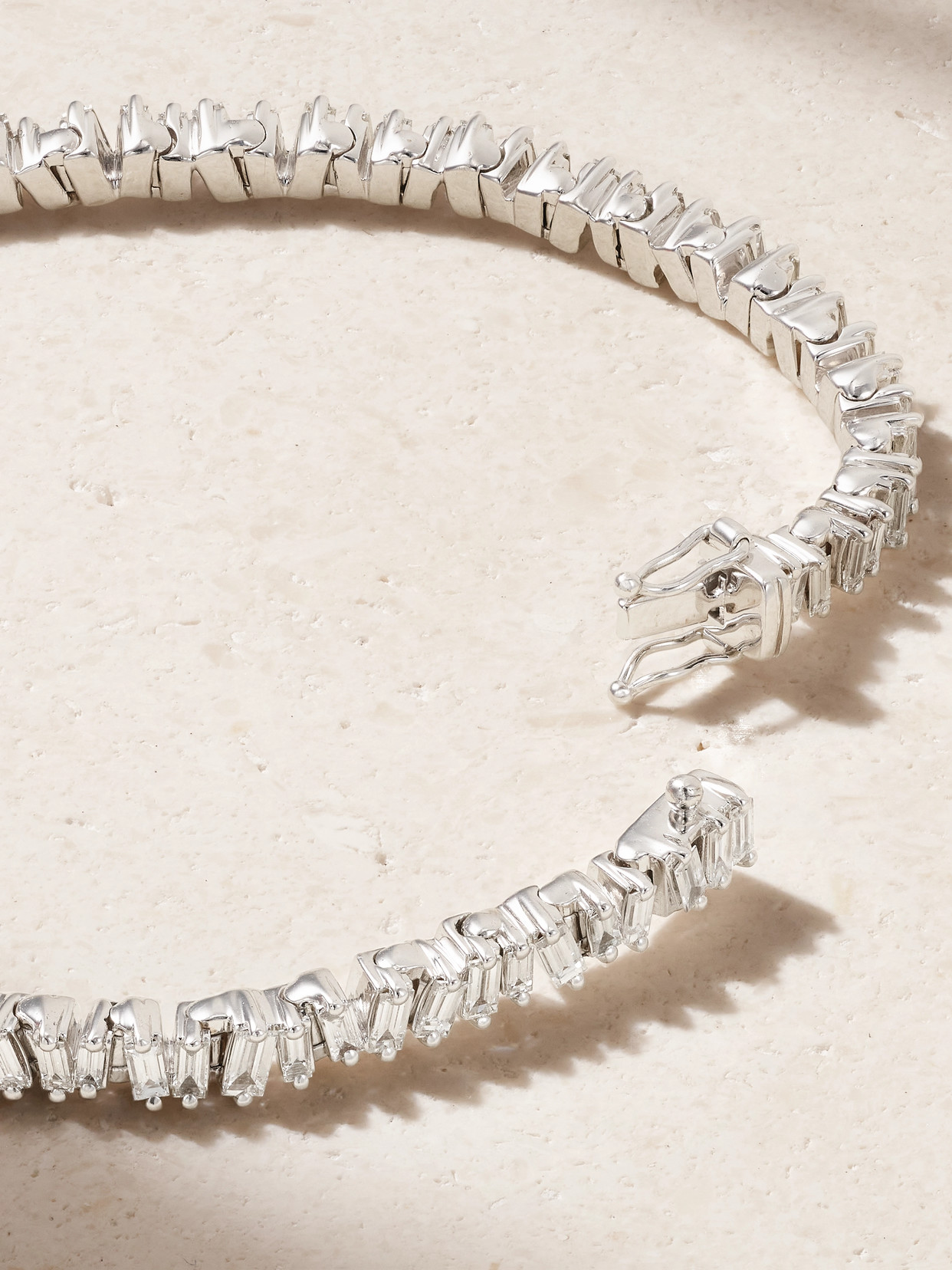 Shop Suzanne Kalan 18-karat White Gold Diamond Tennis Bracelet