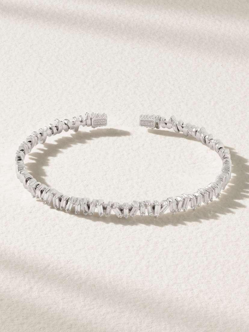 Suzanne Kalan 18-karat White Gold Diamond Cuff