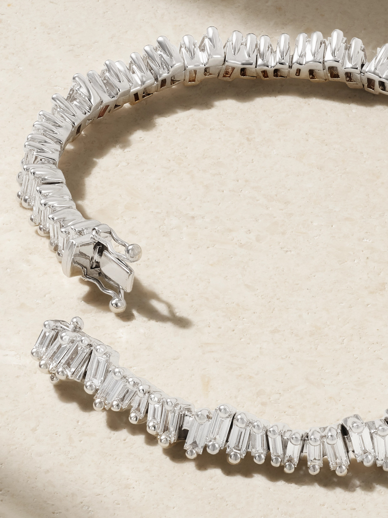 Suzanne Kalan 18-karat White Gold Diamond Tennis Bracelet In Gold