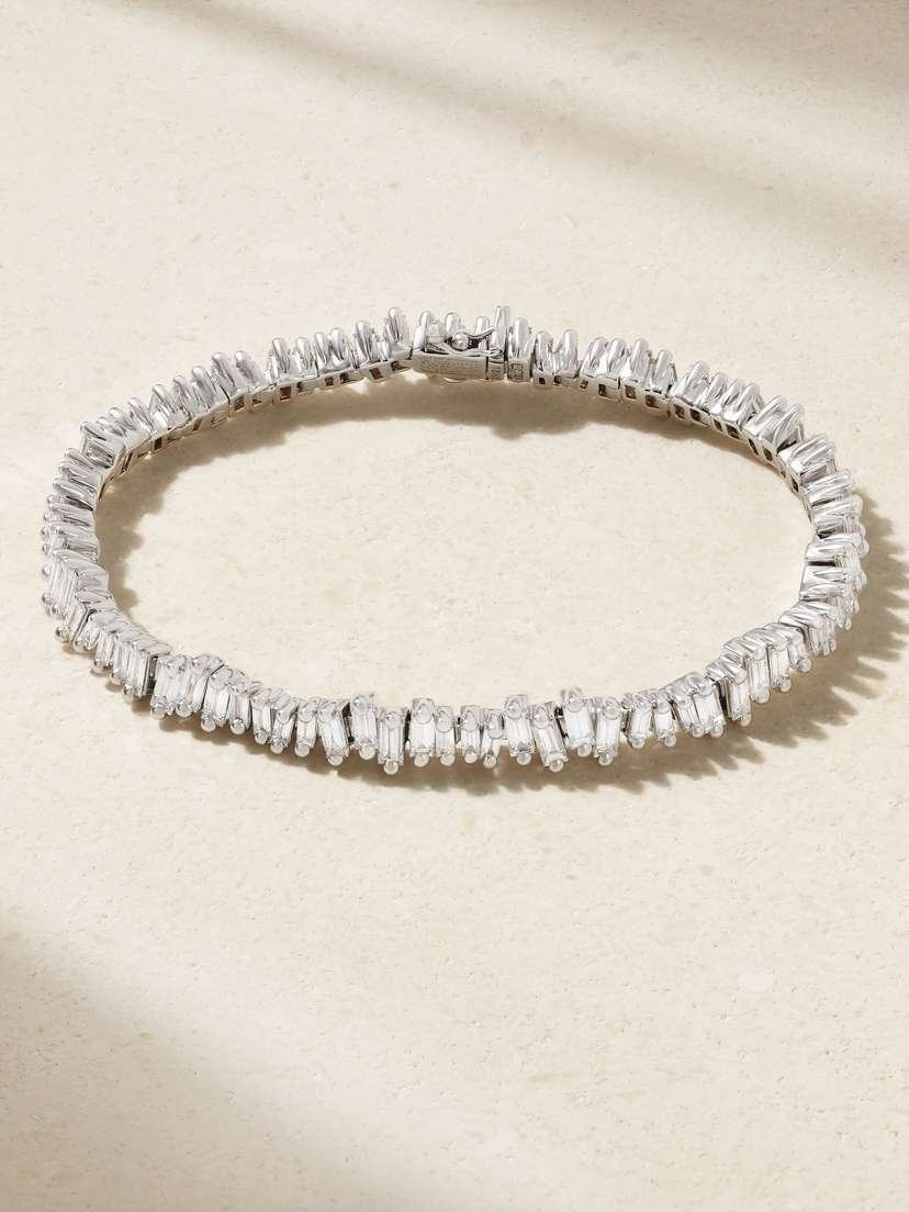 Suzanne Kalan 18-karat White Gold Diamond Tennis Bracelet