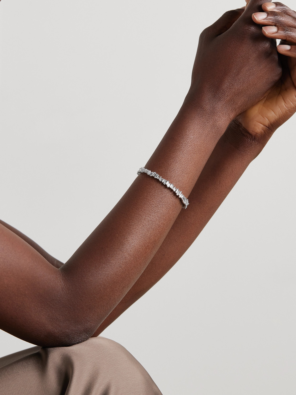 Suzanne Kalan 18-karat White Gold Diamond Tennis Bracelet In Gold