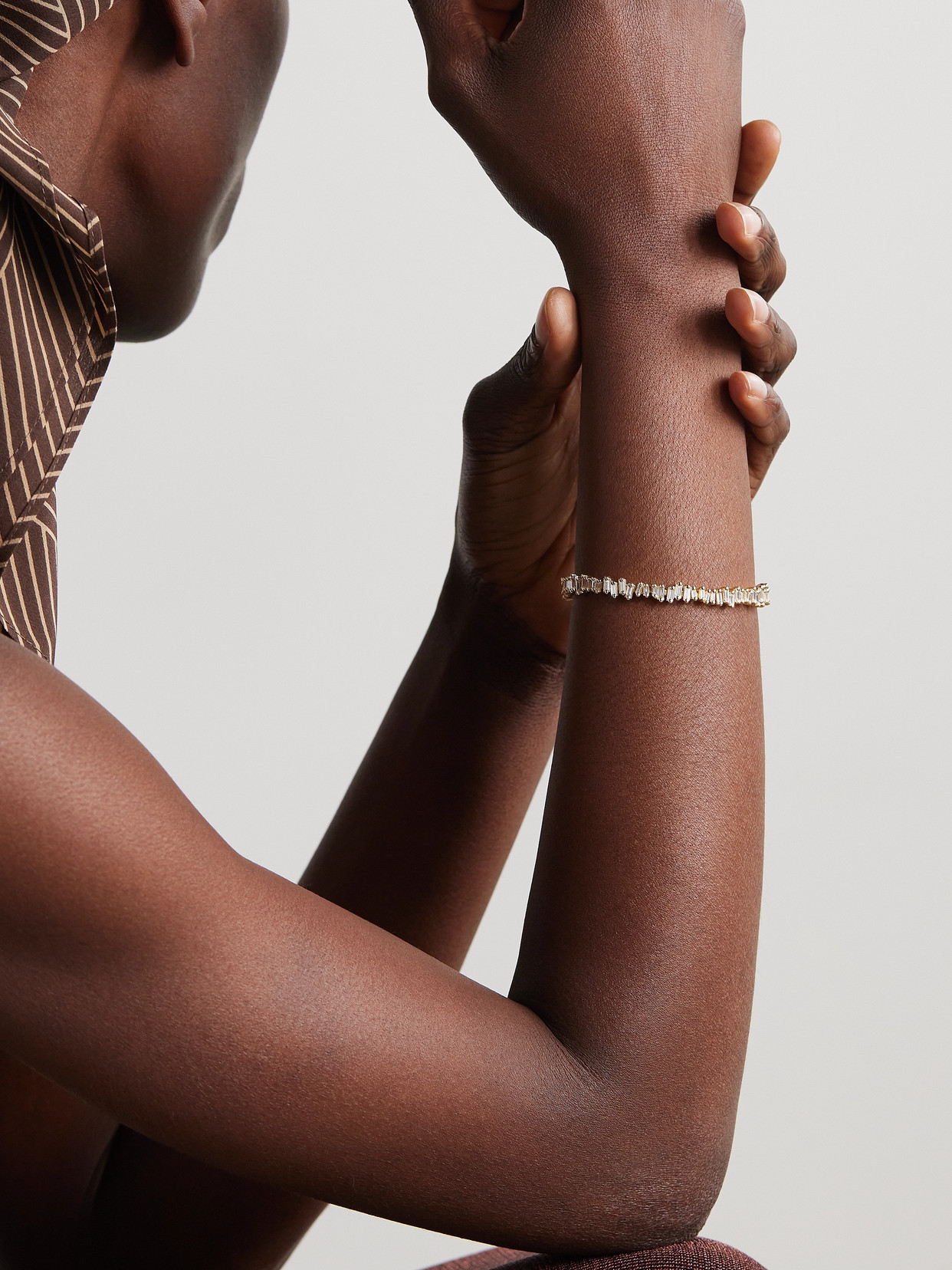 Suzanne Kalan 18-karat Gold Diamond Tennis Bracelet In Gold