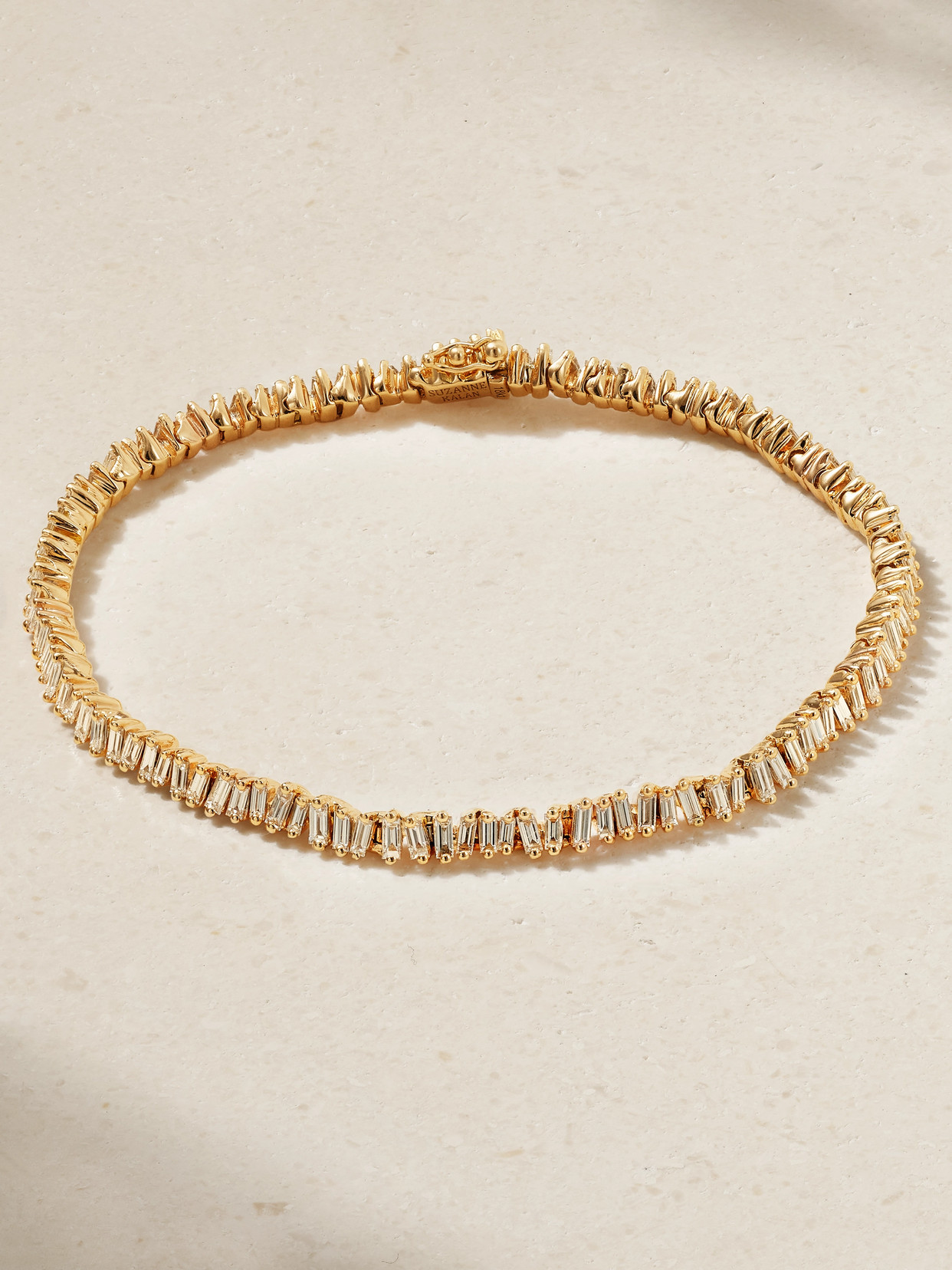 Suzanne Kalan 18-karat Rose Gold Diamond Tennis Bracelet