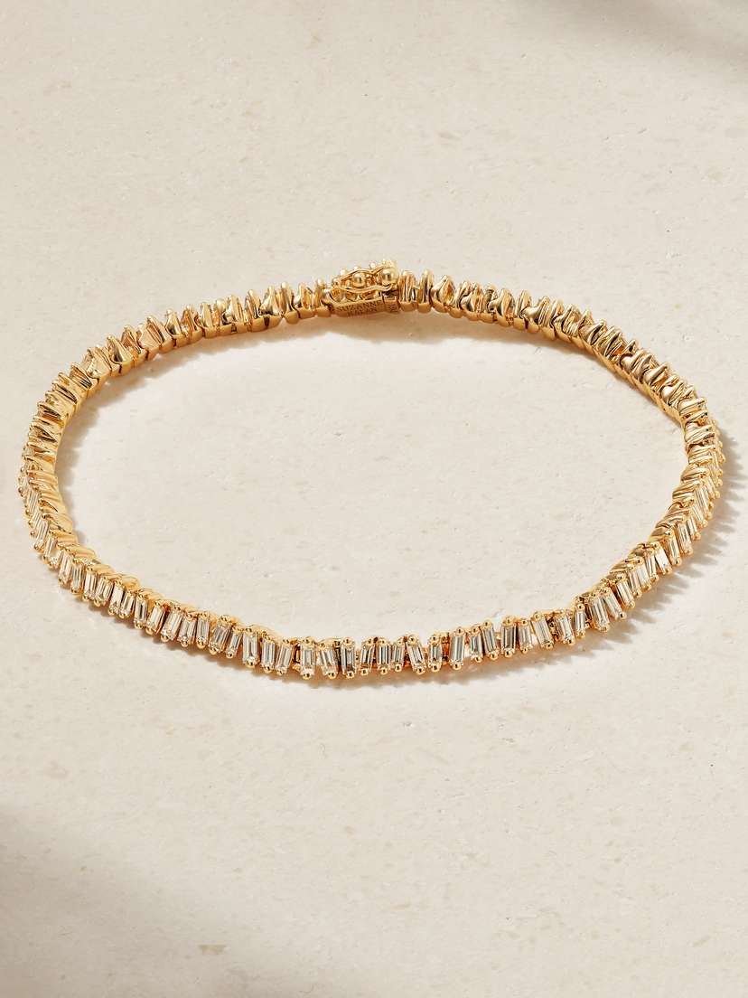 Suzanne Kalan 18-karat Rose Gold Diamond Tennis Bracelet