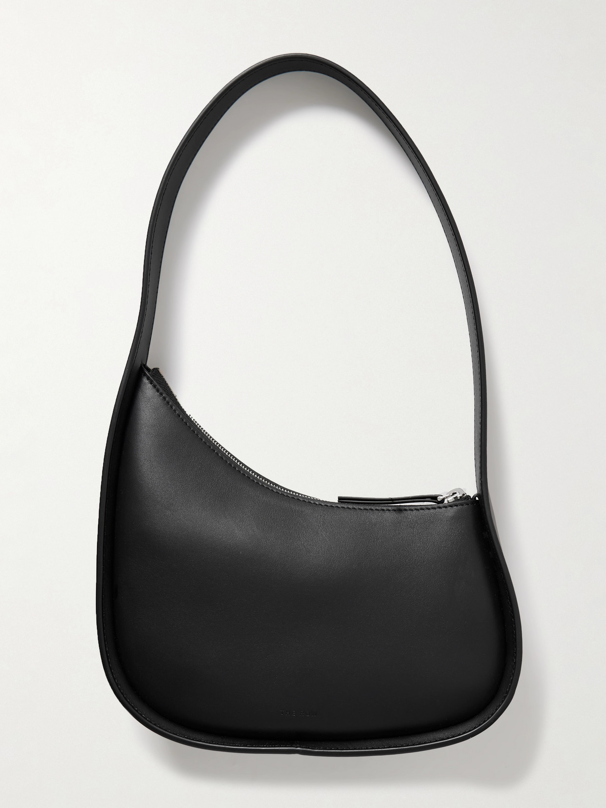 Shop The Row Half Moon Leather Shoulder Bag In Black