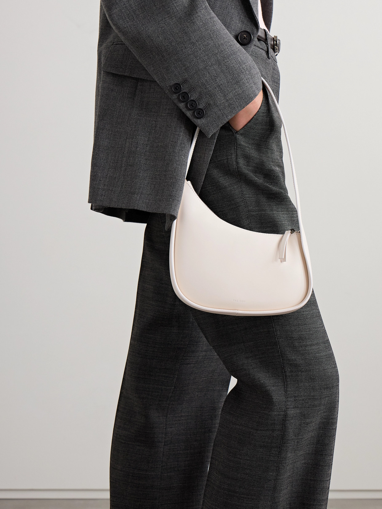 THE ROW HALF MOON LEATHER SHOULDER BAG
