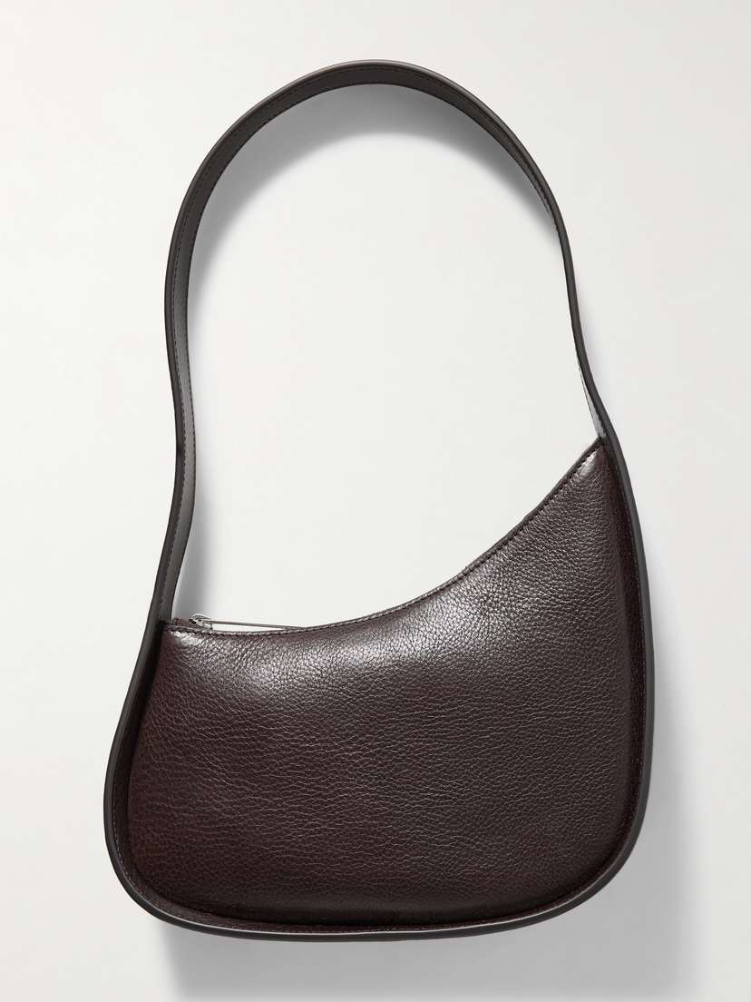 The Row Half Moon Textured-leather Shoulder Bag
