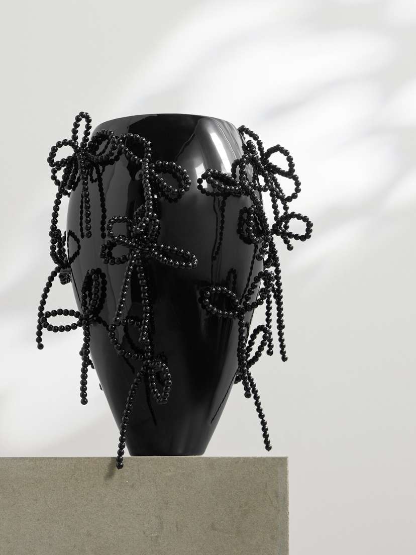 Completedworks Large Faux Pearl-embellished Ceramic Vase