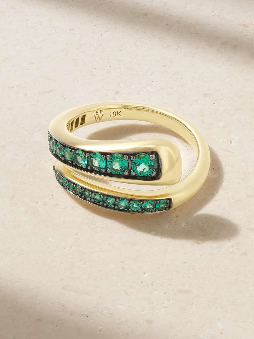 Emily P. Wheeler + Net Sustain Wrap 18-karat Recycled Gold Emerald Ring