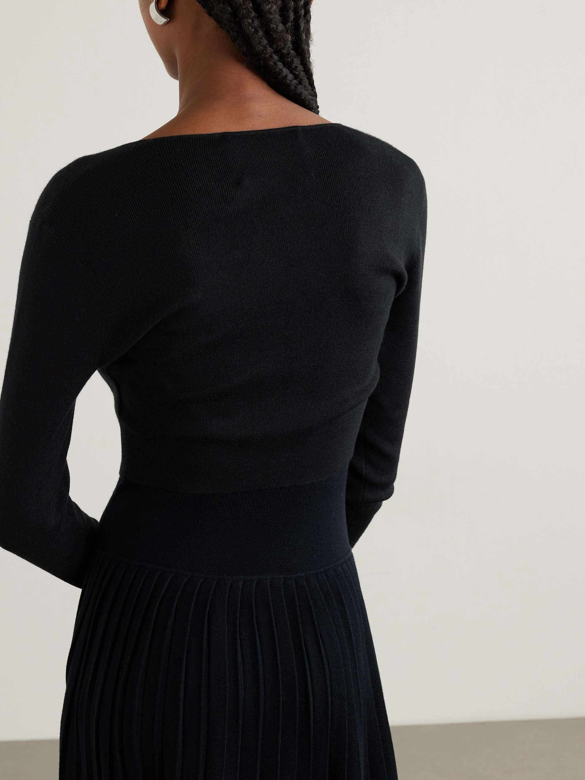 ARCH4 Veronica cropped ribbed silk and cashmere-blend cardigan