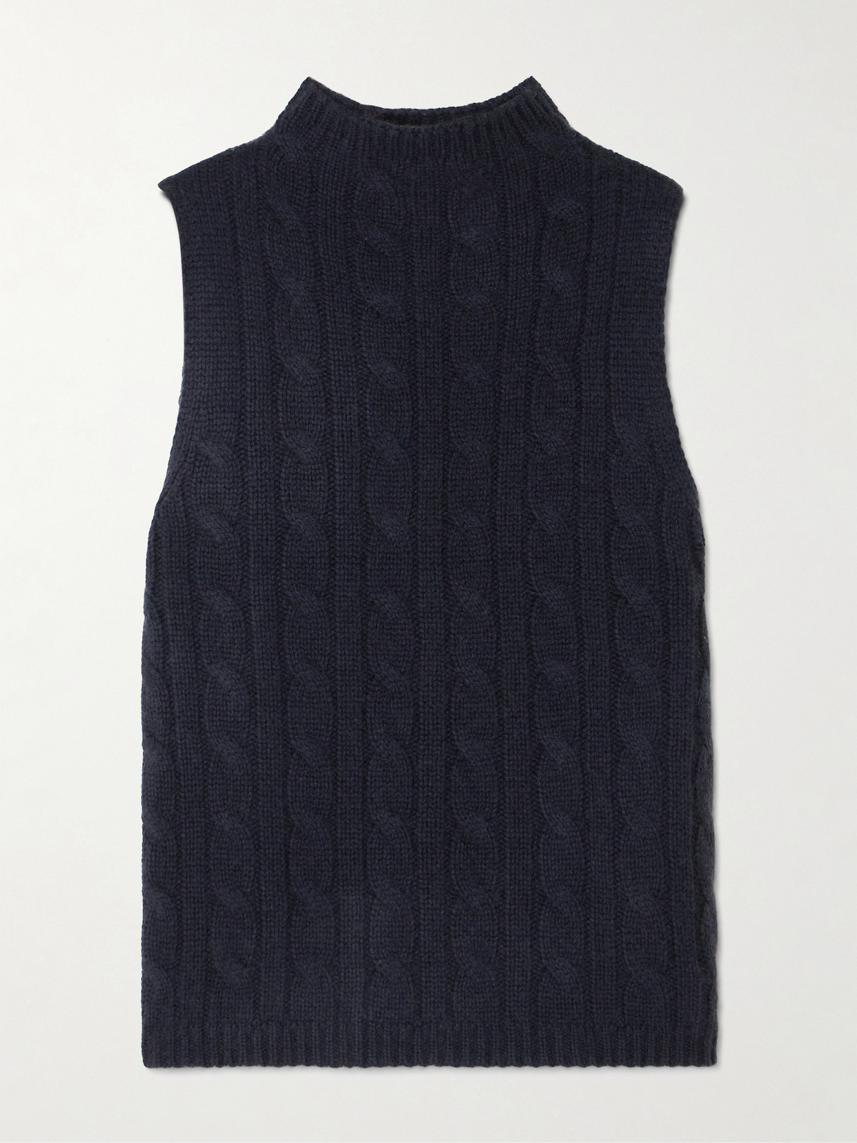 Arch4 + Net Sustain Cassie Cable-knit Silk And Organic Cashmere-blend Tank In Blue