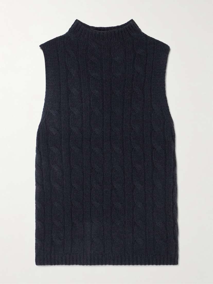 Arch4 Cassie Cable-knit Silk And Organic Cashmere-blend Tank