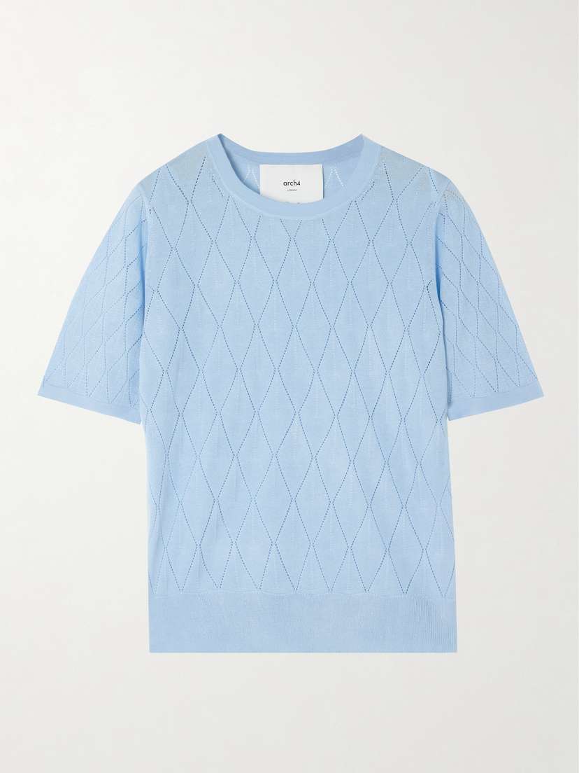 Arch4 Orla Pointelle-knit Organic Cashmere And Silk-blend Sweater