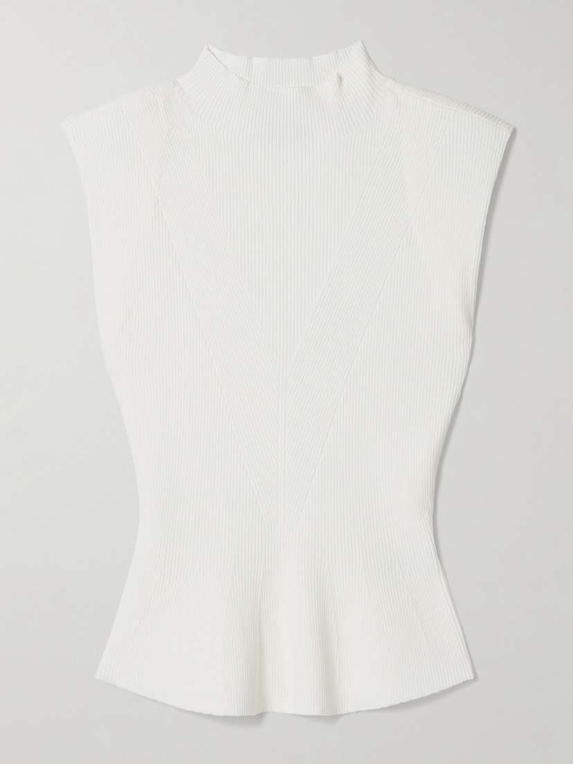 Veronica Beard Cio Ribbed-knit Top