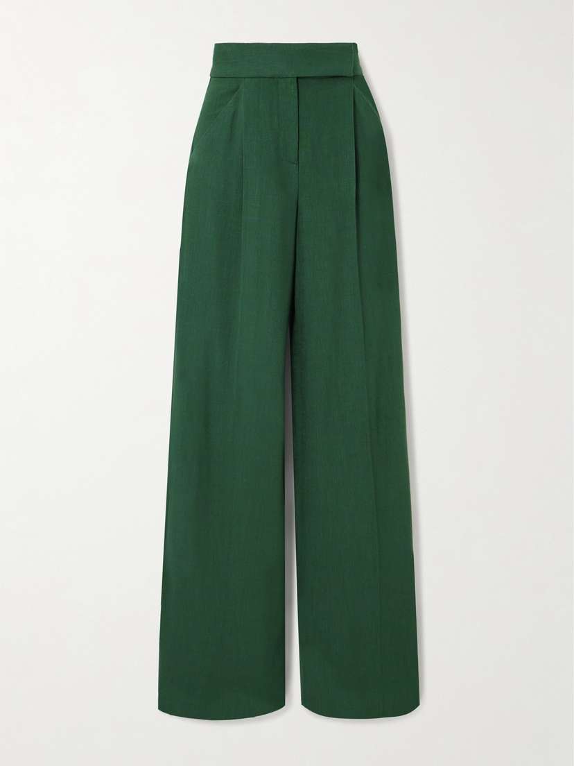 Veronica Beard Marbeau Pleated Voile Wide-leg Pants