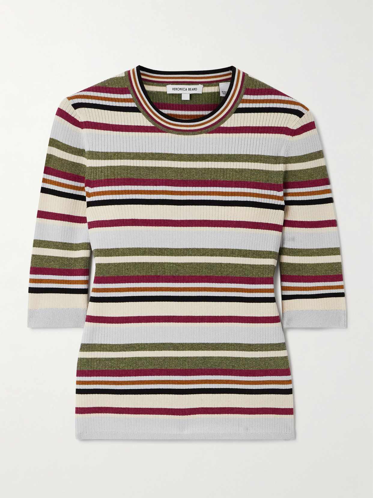 Veronica Beard Kavya Striped Ribbed-knit Jumper In Multi