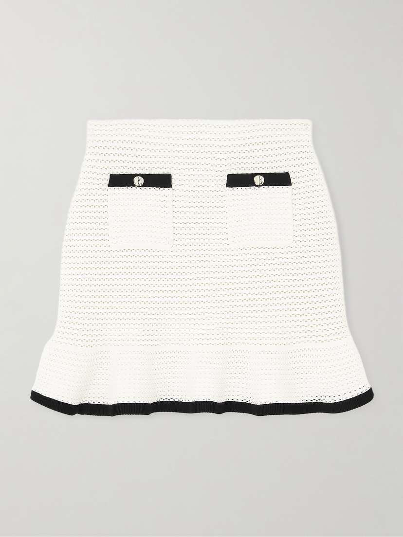 Self-Portrait Sequin-embellished Crocheted Mini Skirt