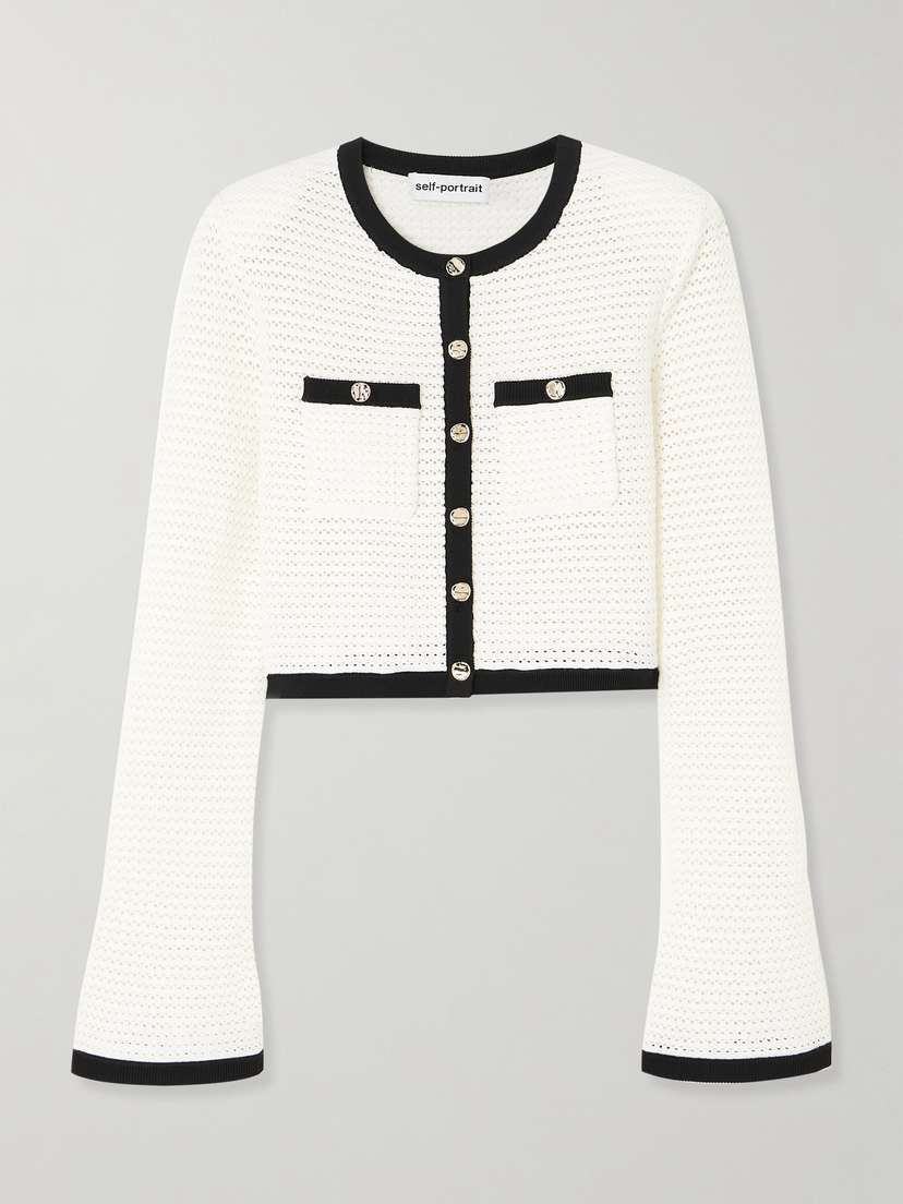 Self-Portrait Sequin-embellished Crocheted Cardigan