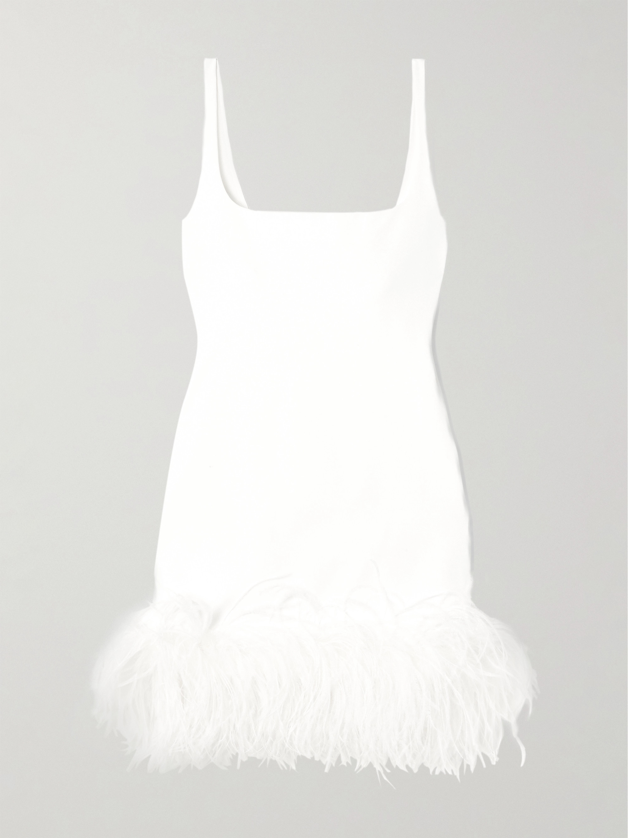 16Arlington Sior feather-trimmed crepe mini dress
