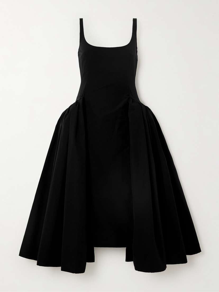 16Arlington Vezile Pleated Faille Midi Dress